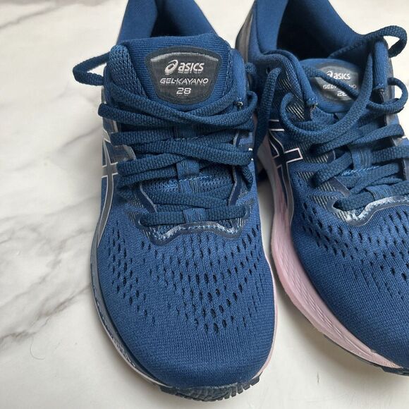 Asics Running Shoes Women's 8 Blue Pink Gel Kayano 28 1012B047 Sneakers Tennis - Picture 8 of 10